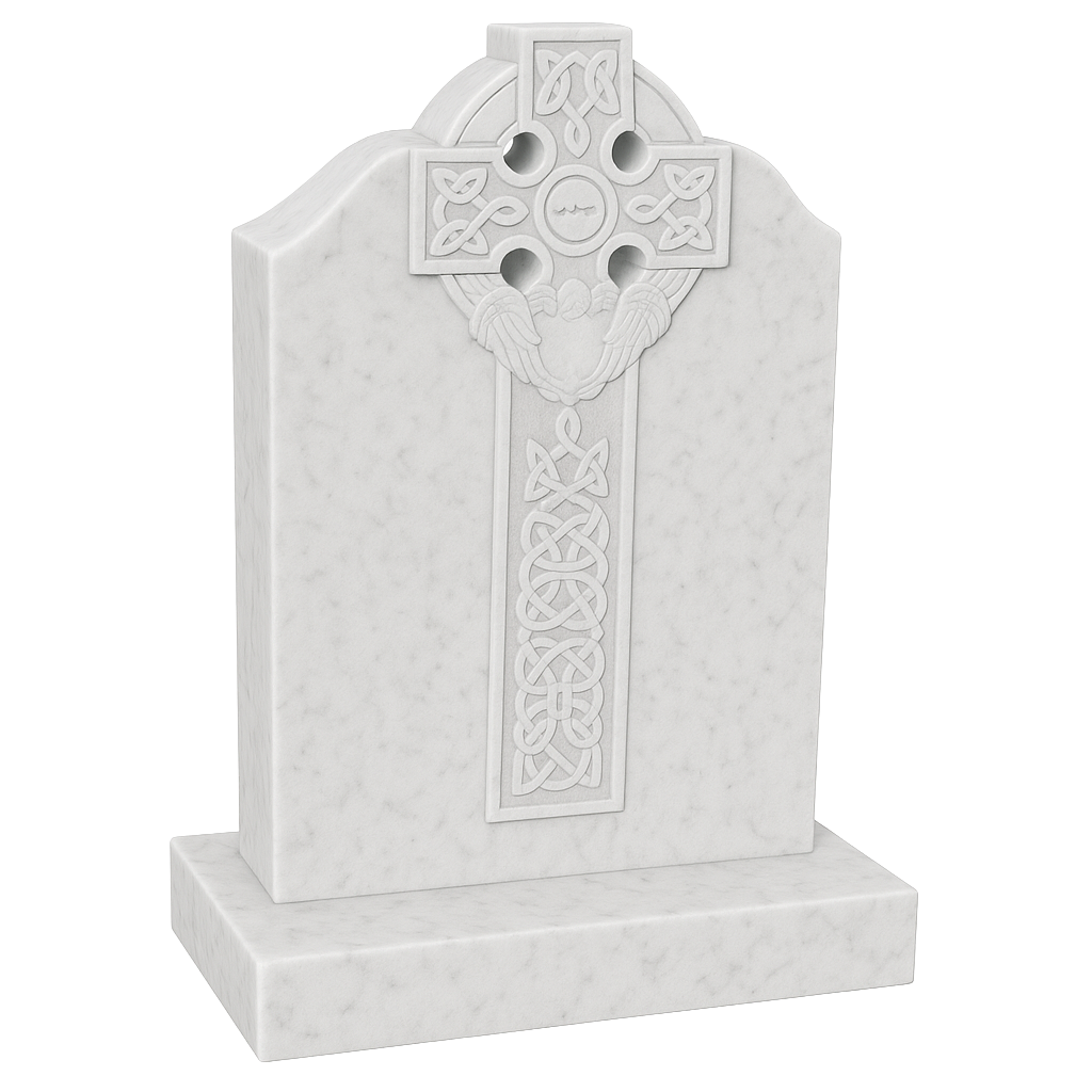 Éireann Heart Sacred Heart Celtic Cross Headstone | MM033