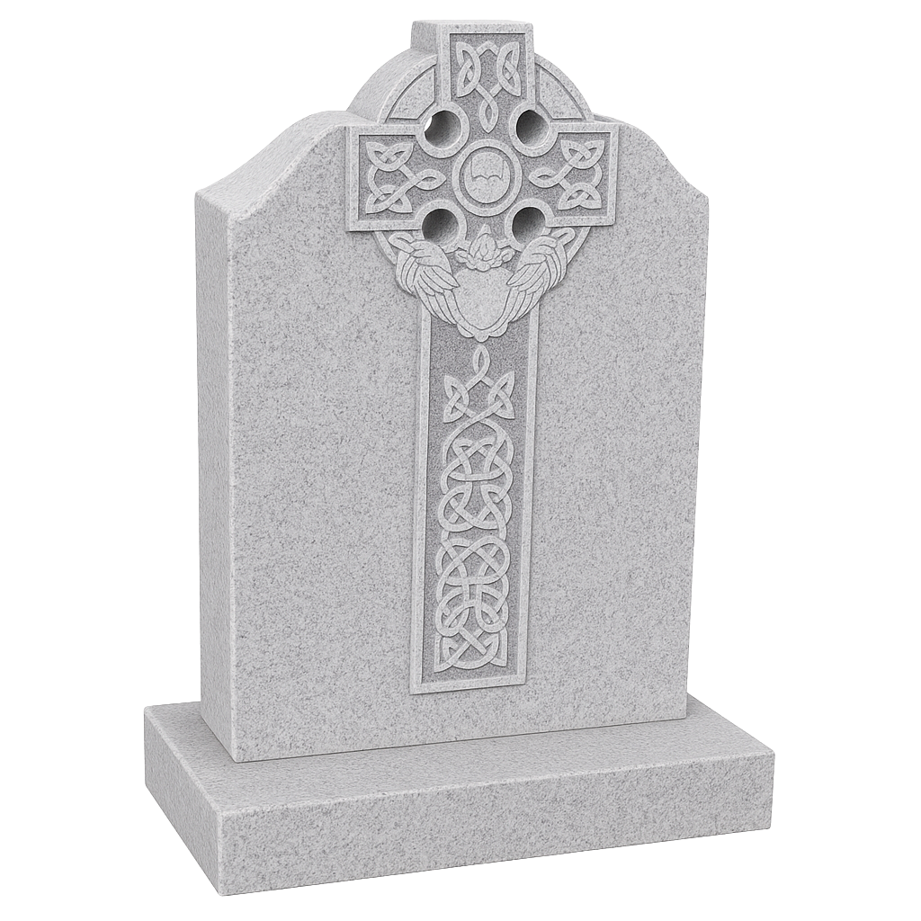 Éireann Heart Sacred Heart Celtic Cross Headstone | MM033