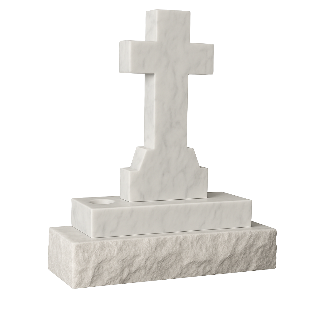 Trinity Natural Rock Cross Headstone | MM034