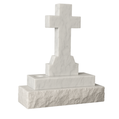 Trinity Natural Rock Cross Headstone | MM034