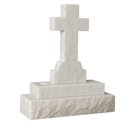 Trinity Natural Rock Cross Headstone | MM034
