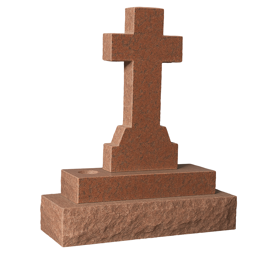 Trinity Natural Rock Cross Headstone | MM034