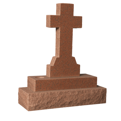 Trinity Natural Rock Cross Headstone | MM034
