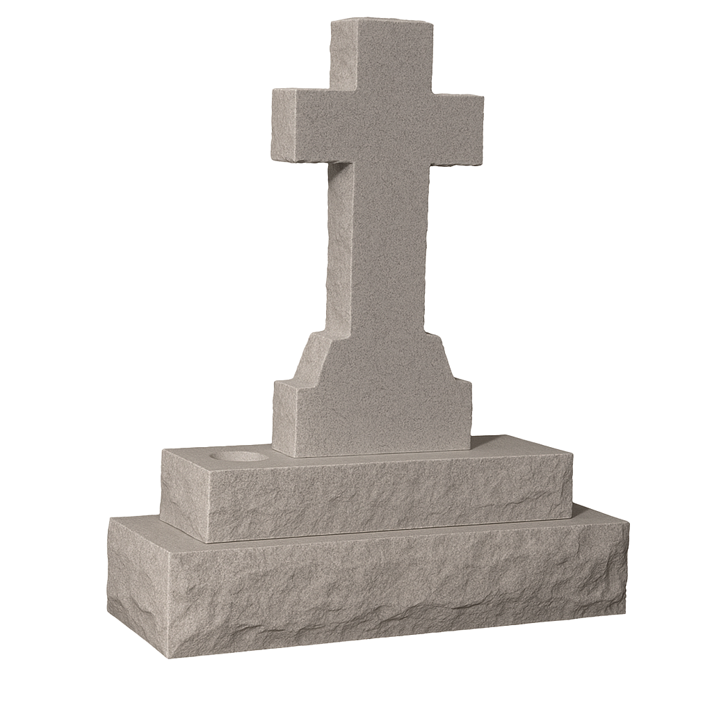 Trinity Natural Rock Cross Headstone | MM034