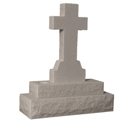 Trinity Natural Rock Cross Headstone | MM034