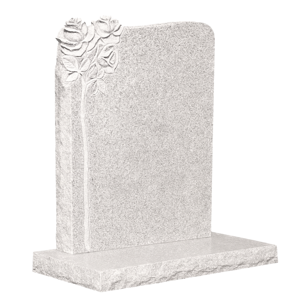 Rosaria Natural Rock Headstone with Carved Roses | MM030