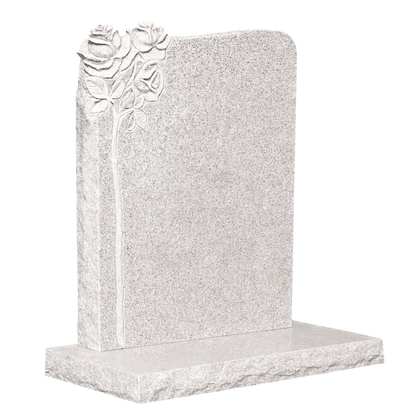 Rosaria Natural Rock Headstone with Carved Roses | MM030