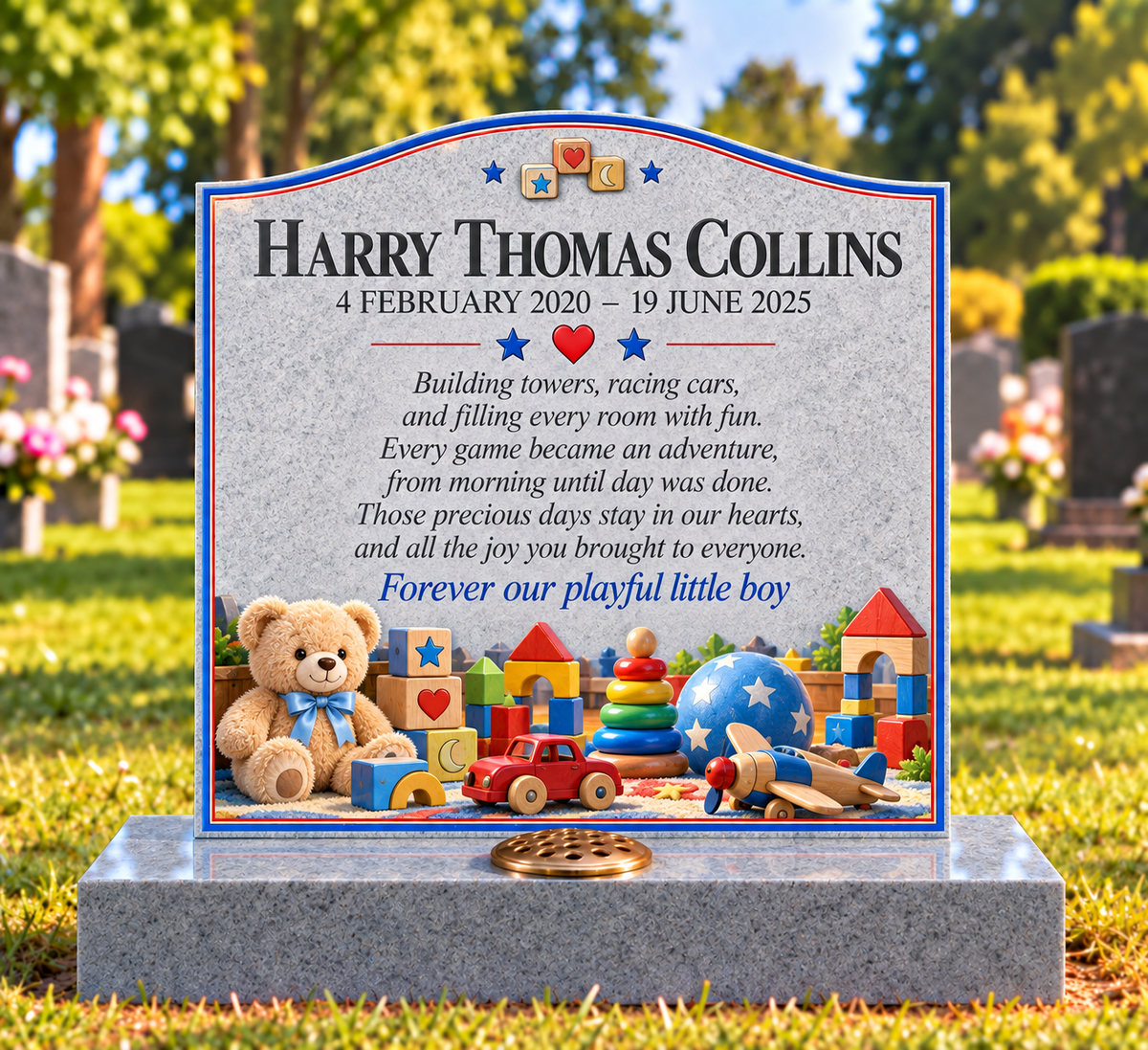 Playtime & Favourite Things Children's Custom Memorial Designs