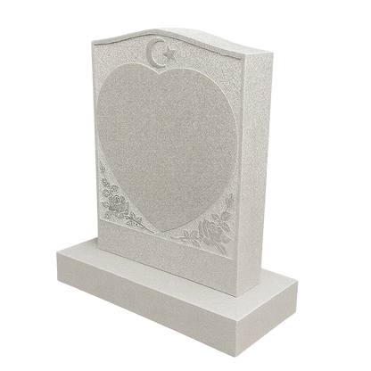 Lunara Islamic Crescent, Star & Heart Headstone | MM055