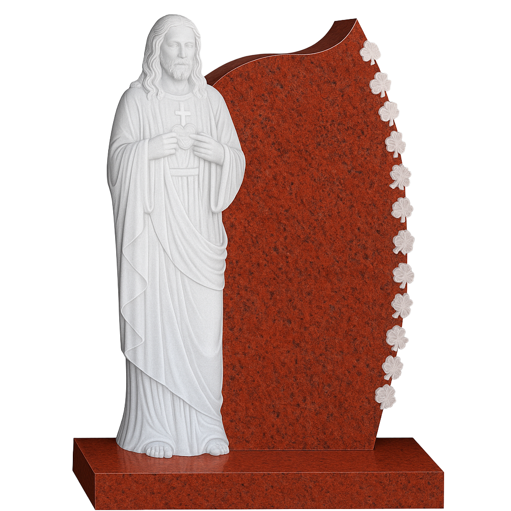 Sacred Trinity Sacred Heart & Shamrock Headstone | MM071