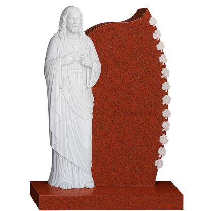 Sacred Trinity Sacred Heart & Shamrock Headstone | MM071