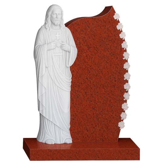 Sacred Trinity Sacred Heart & Shamrock Headstone | MM071