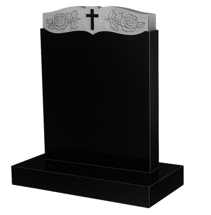 Gracecrest Headstone with Carved Cross & Roses | MM062