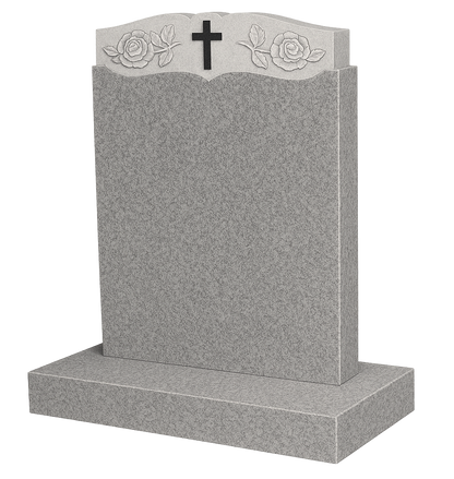 Gracecrest Headstone with Carved Cross & Roses | MM062