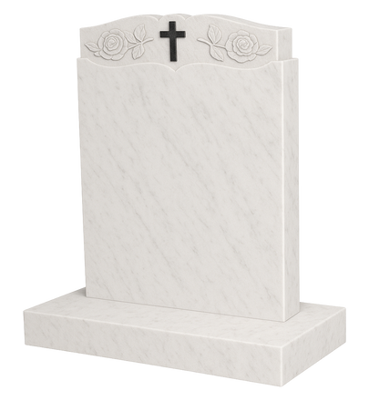 Gracecrest Headstone with Carved Cross & Roses | MM062