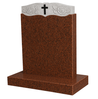 Gracecrest Headstone with Carved Cross & Roses | MM062