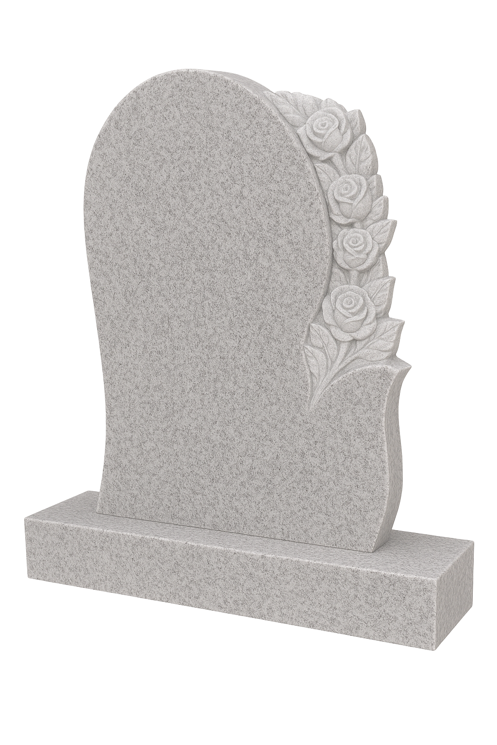 Rosavere Shaped Headstone with Carved Roses | MM064