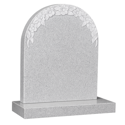 Rosamira Round Top Headstone with Carved Wild Roses | MM065