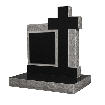 Providence Natural Rock Cross Headstone | MM035