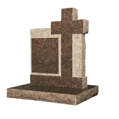 Providence Natural Rock Cross Headstone | MM035