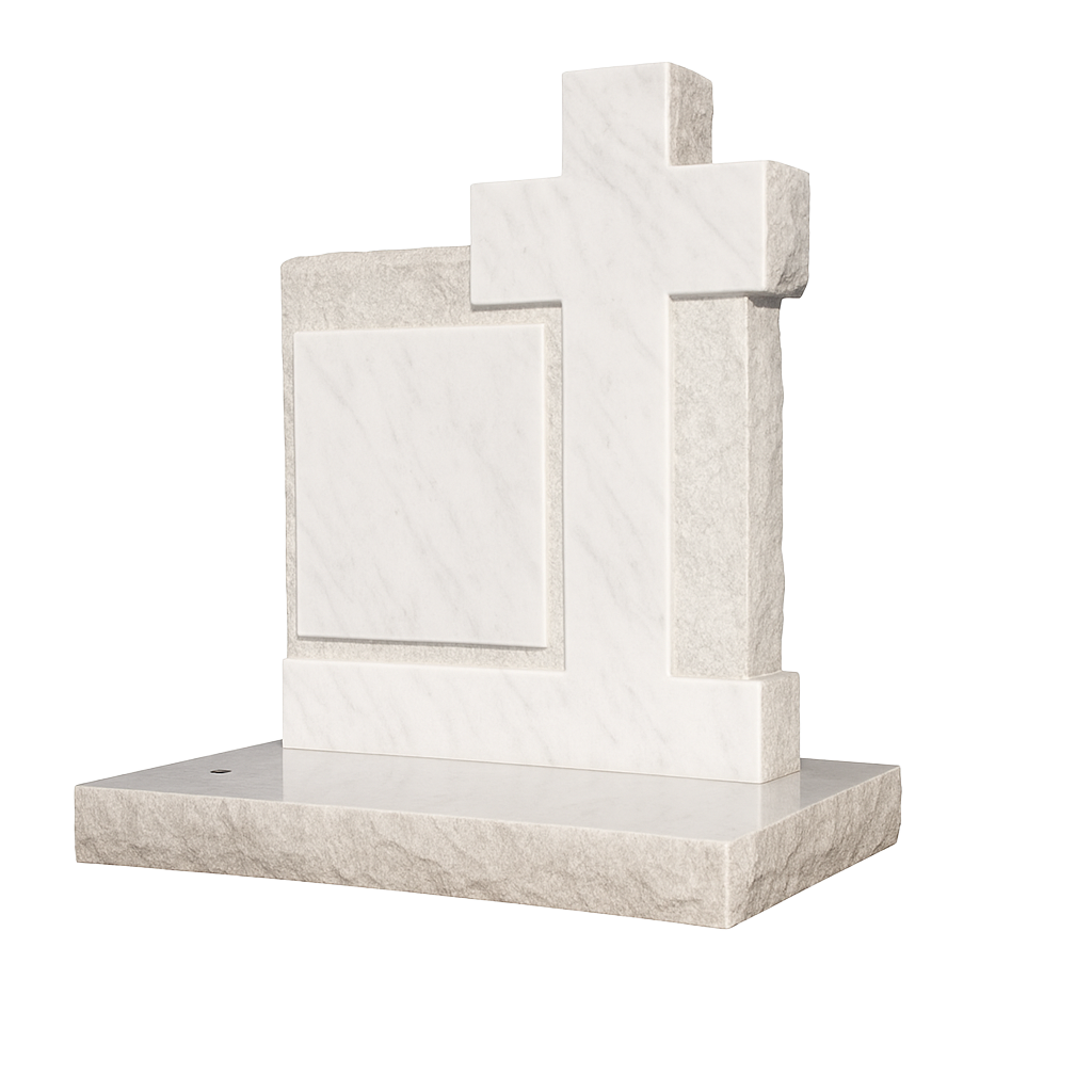 Providence Natural Rock Cross Headstone | MM035