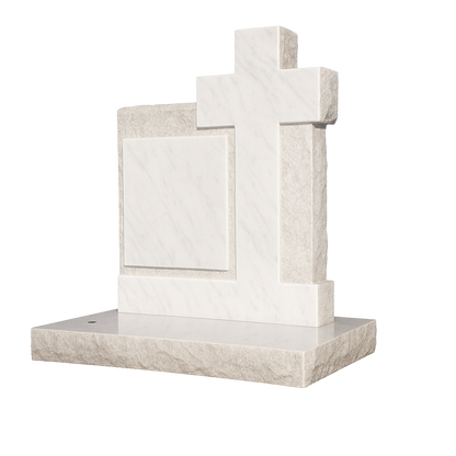 Providence Natural Rock Cross Headstone | MM035