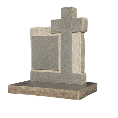 Providence Natural Rock Cross Headstone | MM035