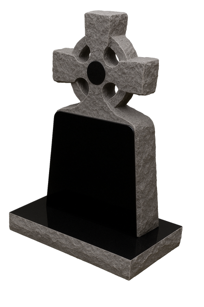 Braemar Natural Rock Celtic Cross Headstone | MM036