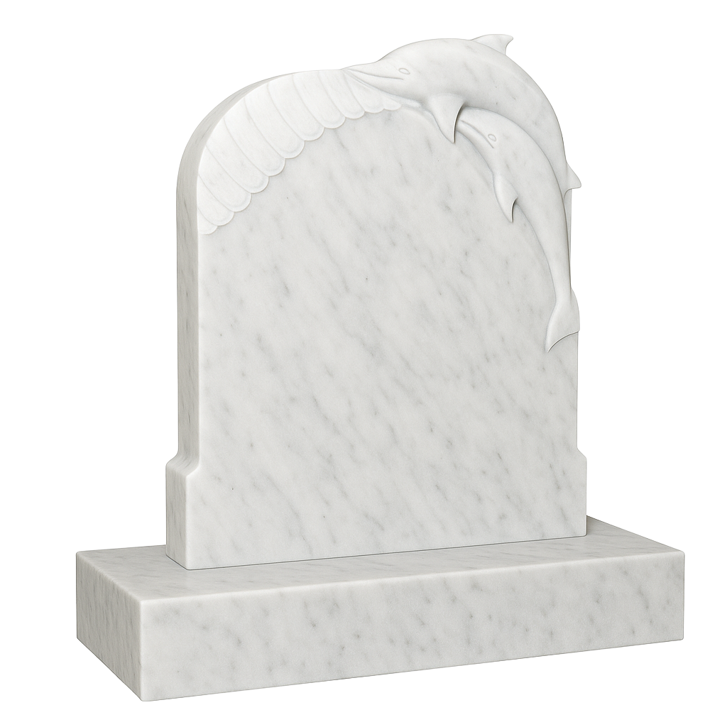 Oceanus Dolphin & Wave Headstone | MM050