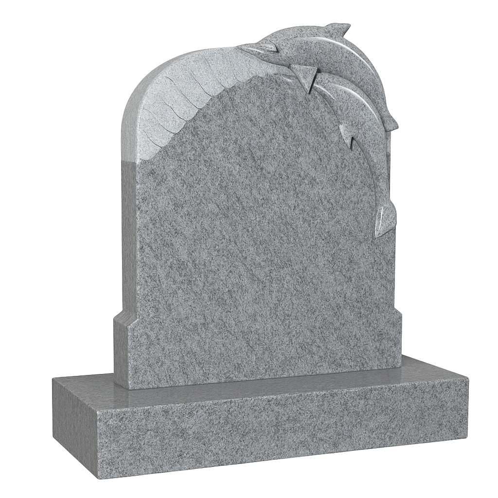 Oceanus Dolphin & Wave Headstone | MM050