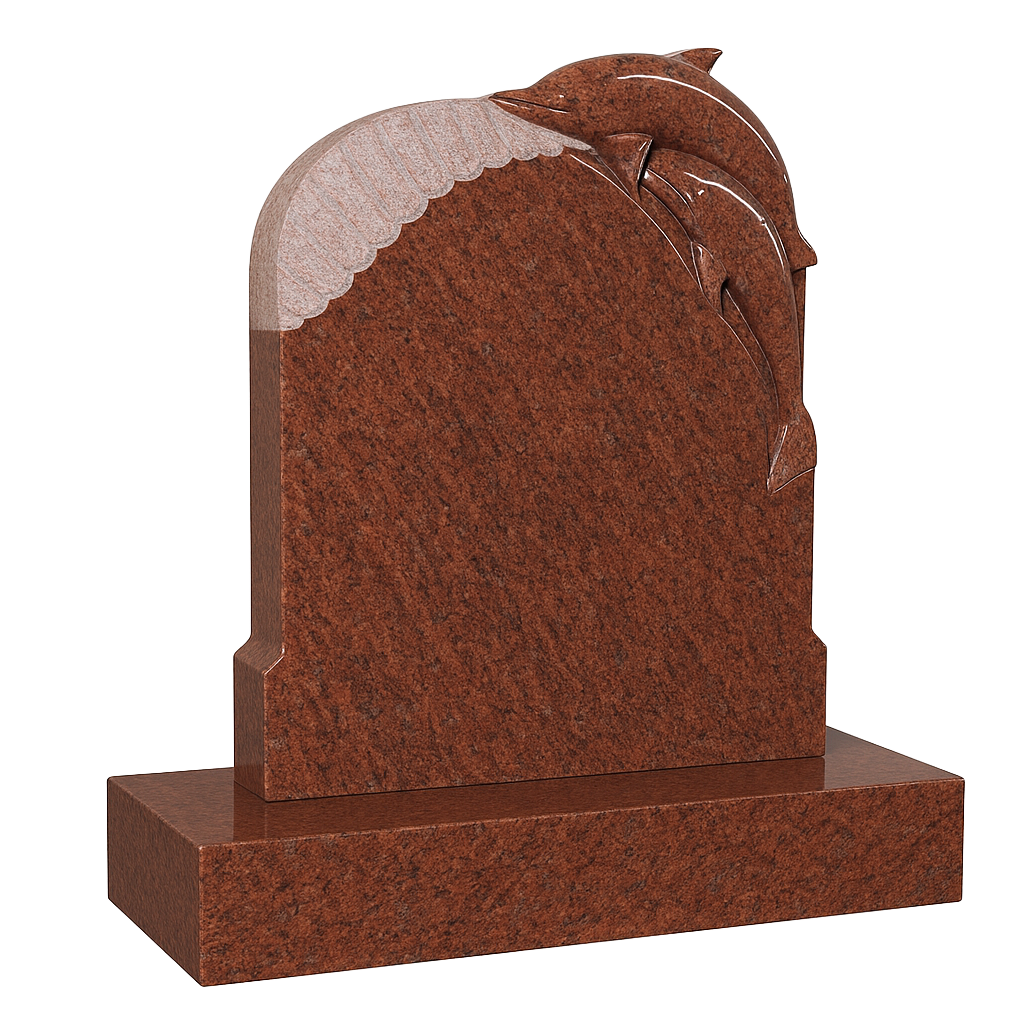 Oceanus Dolphin & Wave Headstone | MM050