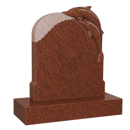 Oceanus Dolphin & Wave Headstone | MM050