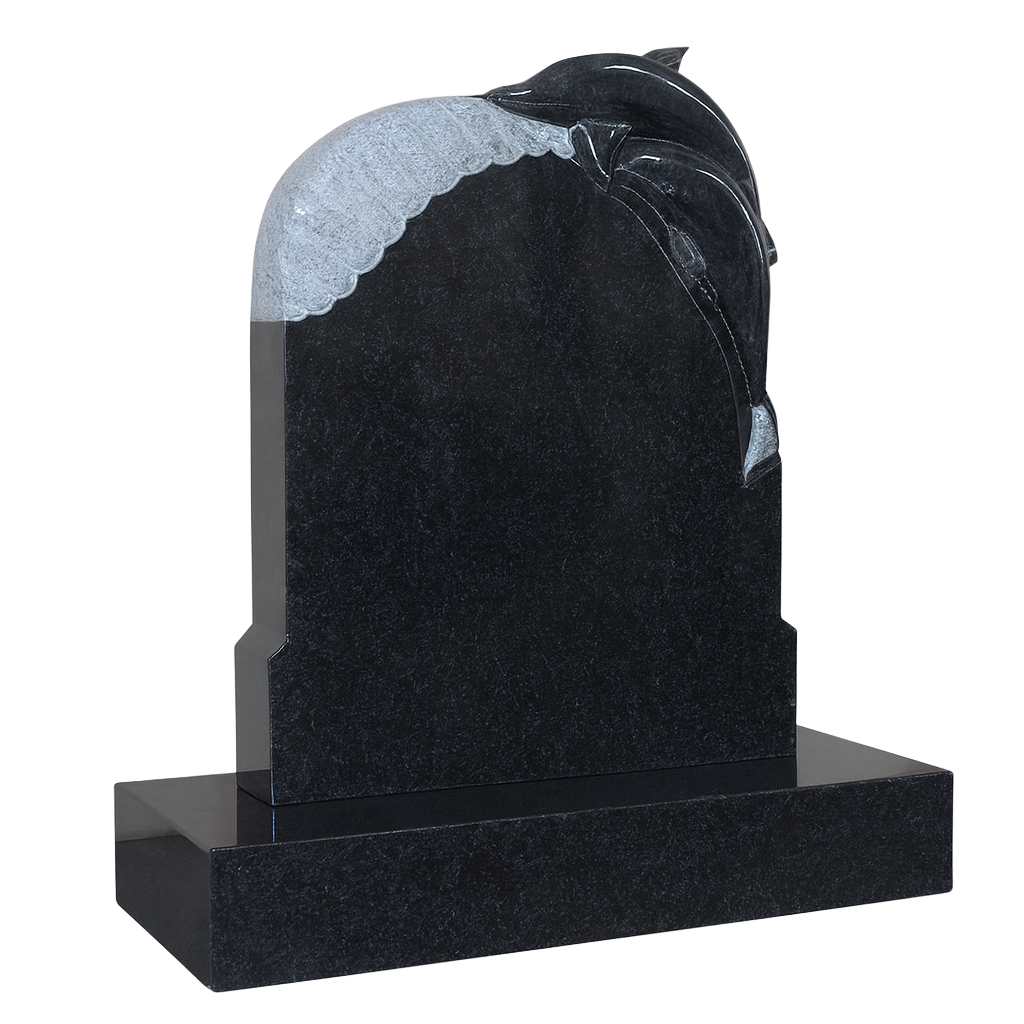 Oceanus Dolphin & Wave Headstone | MM050