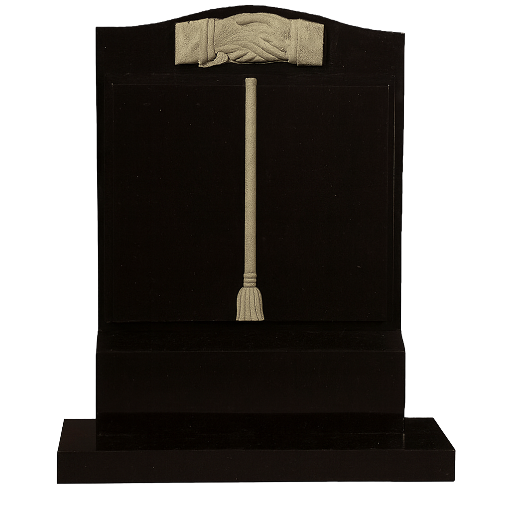Concordia Ogee Book Headstone with Carved Handshake | MM074