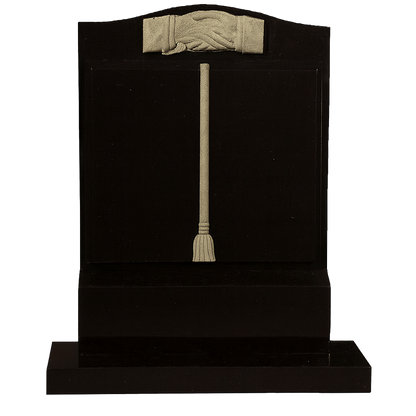 Concordia Ogee Book Headstone with Carved Handshake | MM074