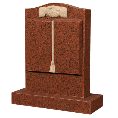 Concordia Ogee Book Headstone with Carved Handshake | MM074
