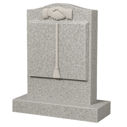 Concordia Ogee Book Headstone with Carved Handshake | MM074