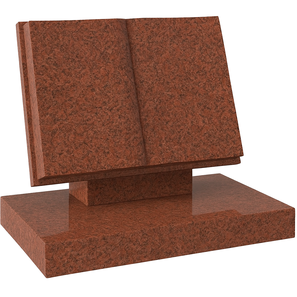 Liberna Open Book Headstone with Curved Pages | MM075