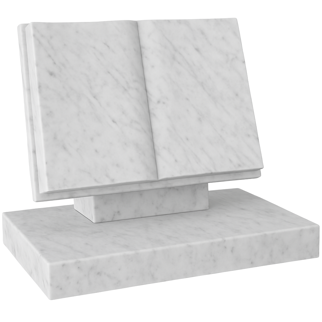 Liberna Open Book Headstone with Curved Pages | MM075