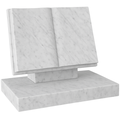 Liberna Open Book Headstone with Curved Pages | MM075