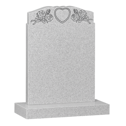 Ever Rose Wing Headstone with Raised Heart & Roses | MM066
