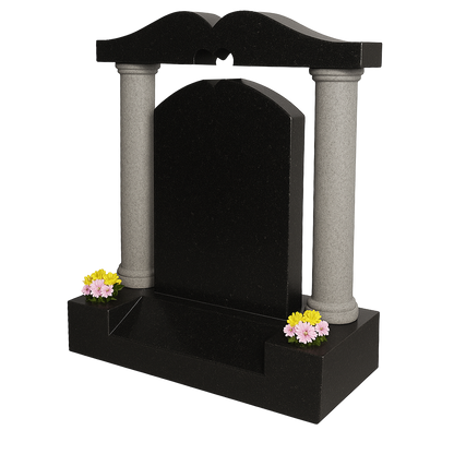 Luminare Pierced Heart Headstone with Pillars | MM067