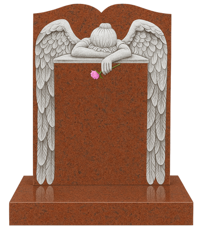 Evangeline Swan Neck Headstone with Angel of Grief | MM068