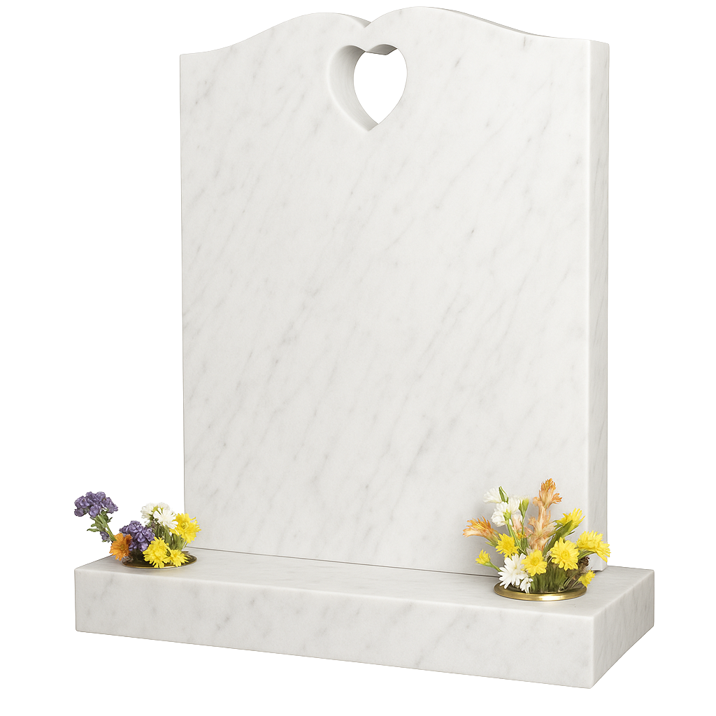Amoris Half Ogee Headstone with Pierced Heart | MM069