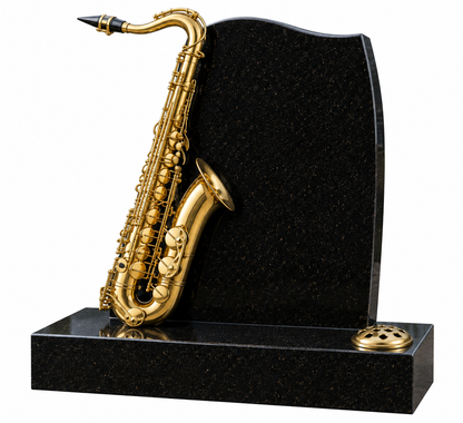 Saxora 3D Saxophone Shaped Granite Headstone | MM267