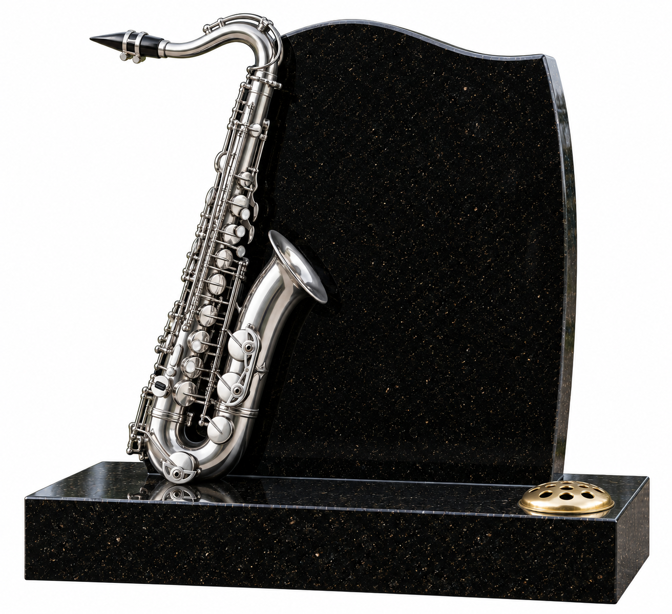Saxora 3D Saxophone Shaped Granite Headstone | MM267