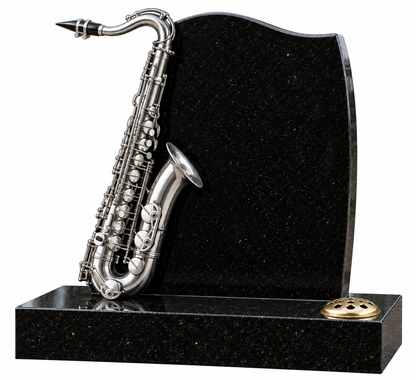 Saxora 3D Saxophone Shaped Granite Headstone | MM267