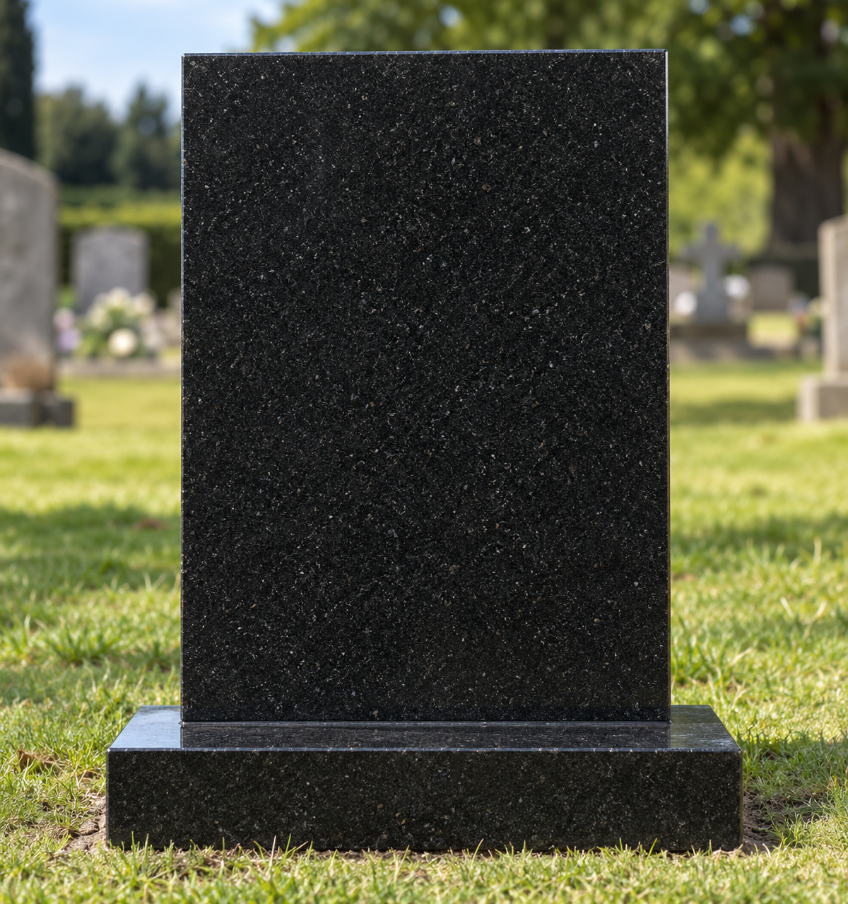 Harmony Square Top Granite Headstone with Classic Profile | MM007