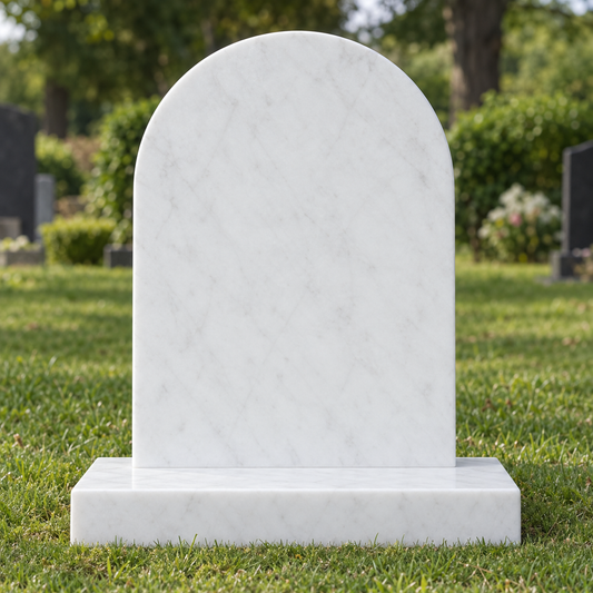 Amara Round Top Headstone, canonical memorial master image for Magic Memorials, MM010