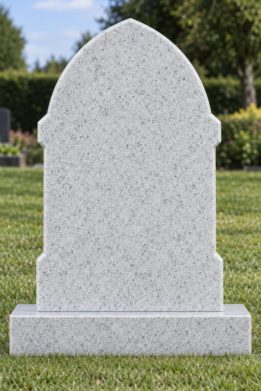 Cathedral Gothic Arch Headstone with Chamfered Ends, canonical memorial master image for Magic Memorials, MM022